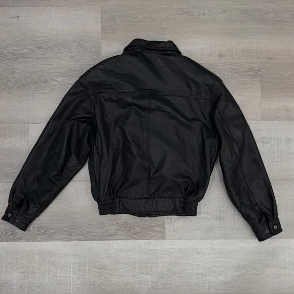 Black Genuine Leather Jacket - Picture 9 of 9